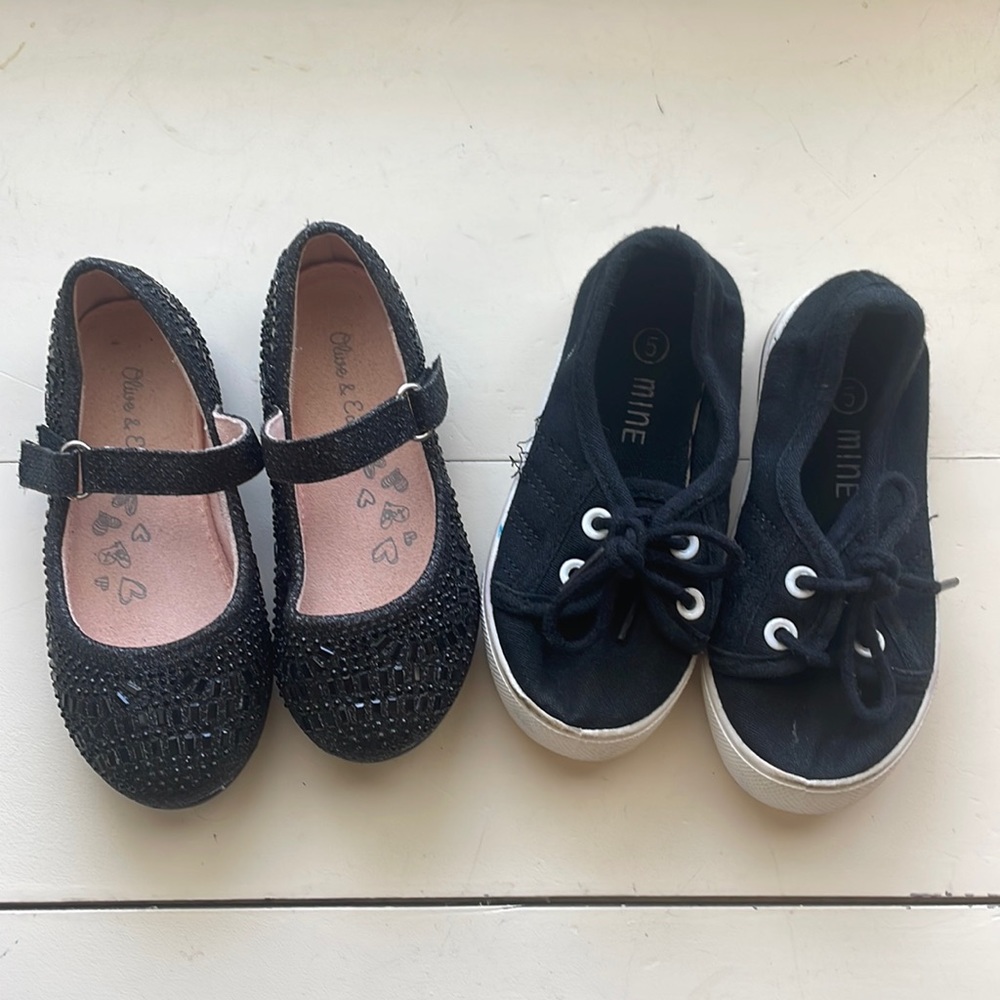 2 pairs of Black Kids Shoes